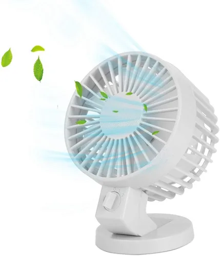 Vista 6 de A sixx Ventilador de escritorio de funcionamiento silencioso, ventilador silencioso, control remoto portátil para oficina y hogar (blanco)