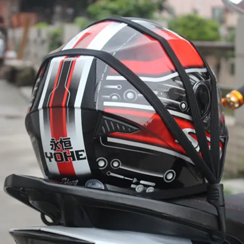 Vista 7 de Cuerda elástica, correa retráctil para llevar el casco como equipaje en la motoKangnice 2 ganchos