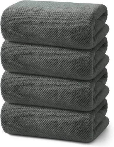 Vista 23 de REDKISS Juego de toallas de baño de 6 piezas, 2 paños de baño, 2 toallas de mano, 2 toallas de baño, forro polar coral ultra fibra, súper
