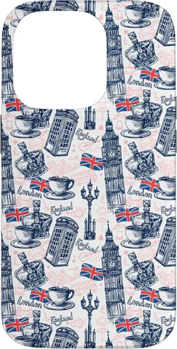 Vista 17 de Funda para iPhone 16 London con Big Ben, Booth, Union Jack, funda de té inglés