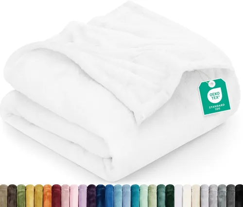 Vista 10 de Utopia Bedding - Manta de vellón de lujo, mullida, antiestática; manta de suave microfibra de 8.8 oz/yd² (300 g/m²) para sofá y cama; tamaño Gris