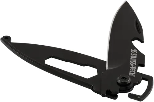 Vista 3 de SWISS+TECH ST45019 Mini cuchillo plegable negro de acero inoxidable 7 en 1 (paquete individual)