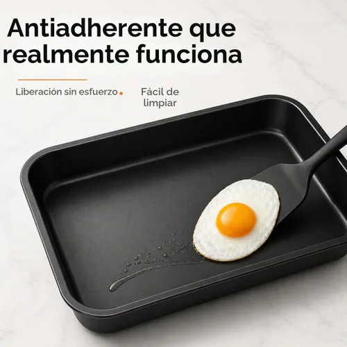 Vista 8 de Moss & Stone Cacerola para asar de acero al carbono con juego de estante de asado removible en forma de "V", bandeja para asar rectangular de 16.5