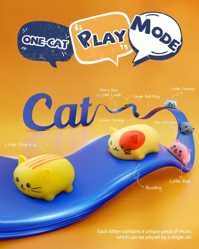 Vista 5 de Ruko 1701 - Teclados de piano de gatos musicales con lindo tono de miau, escala de música de reproducción de prensa, divertidos juguetes musicales