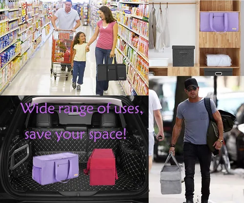 Vista 6 de Bolsa grande utilitaria, bolsa impermeable para playa y picnic, almacenamiento plegable y reutilizable