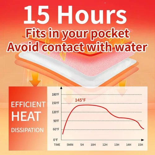Vista 2 de Hand Warmers Disposable - Up to 15 Hours of Heat - 10/50/100/200 Pack Super Long Lasting Air Activated Warmers, All Natural, Portable for Body