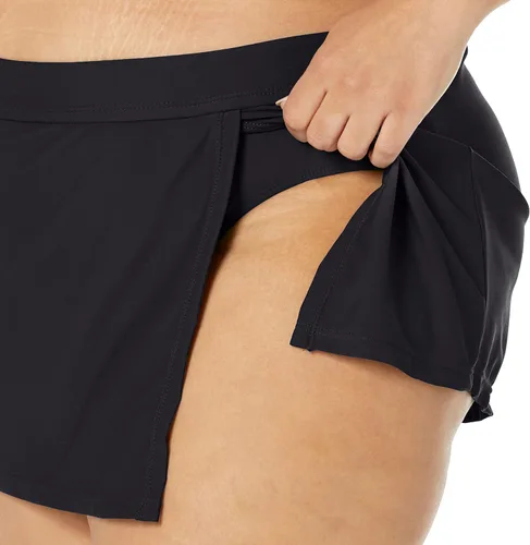 Vista 3 de Catalina Traje de baño de bikini con falda estándar para mujer, Negro