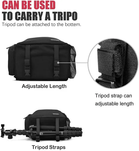 Vista 5 de Cwatcun Bolsa bandolera para cámara, mochila cruzada para cámara, DSLR/SLR/SLR/sin espejo, bolsa de pecho para cámara fotográfica a prueba de golpes