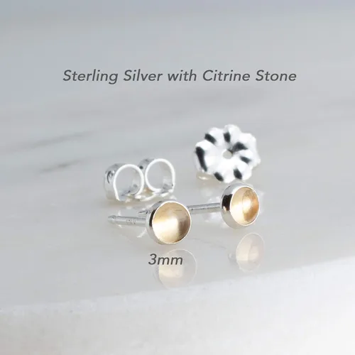Vista 41 de Aretes pequeños de plata de ley para cartílago, tragus, hélix, múltiples piercings hipoalergénicos, piedra natal para mujer, juego de bisel