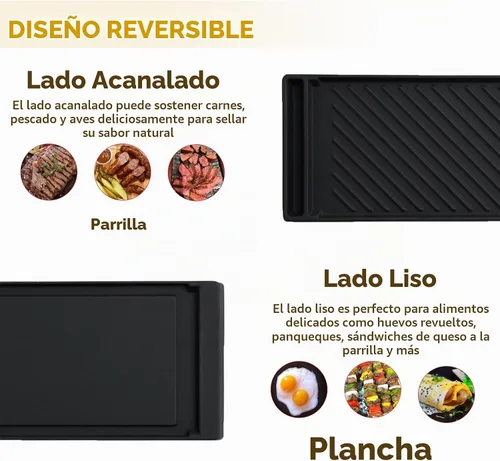 Vista 6 de DG61-00859A Piezas de repuesto de plancha para estufas Samsung, placa superior de plancha de gas Samsung, parrilla central reversible de hierro