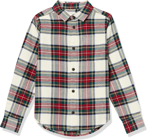 Vista 6 de Amazon Essentials Camisa de franela con botones para niños Verde