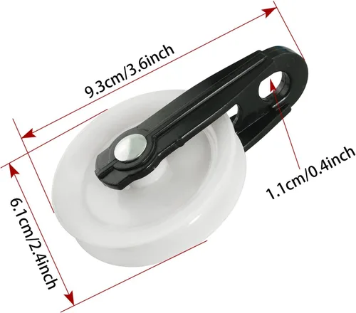 Vista 2 de 2 poleas de nailon para tendedero, kit de polea de cuerda para exteriores para líneas de secado 2 Inch Wire Rope Pulley Kit,Smooth Rolling Wheel