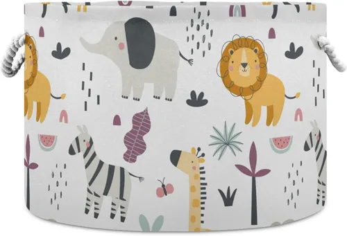 Vista 13 de Cesta de almacenamiento grande plegable bolsa de ropa redonda plegable de tela para la ropa sucia cesta plegable cubo de lavado abstracto moderno