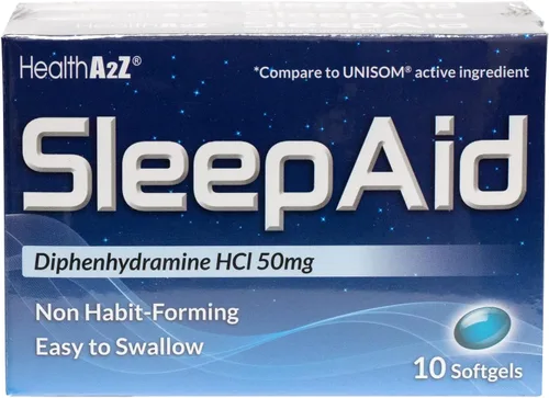 Vista 3 de Ayuda para dormir HealthA2Z® Difenhidramina HCl 50mg Cápsulas blandas Promueve un sueño más profundo y reparador 10 unidades (Paquete de 3)