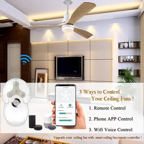 Vista 2 de Kit de control remoto de ventilador de techo universal WiFi inteligente con ajuste de aprendizaje