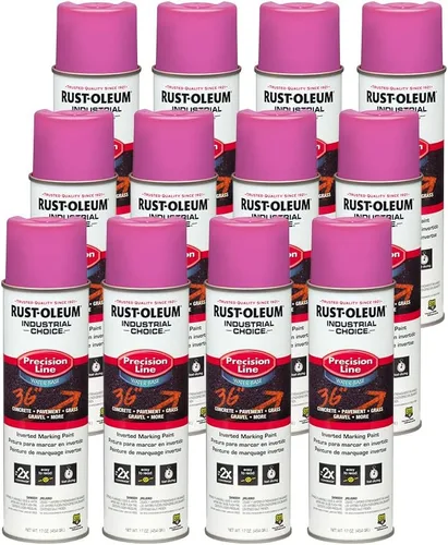 Vista 22 de Rust-Oleum 203035-12PK Pintura en aerosol invertida industrial a base de agua, 17 onzas, naranja alerta APWA, paquete de 12 unidades APWA Alerta