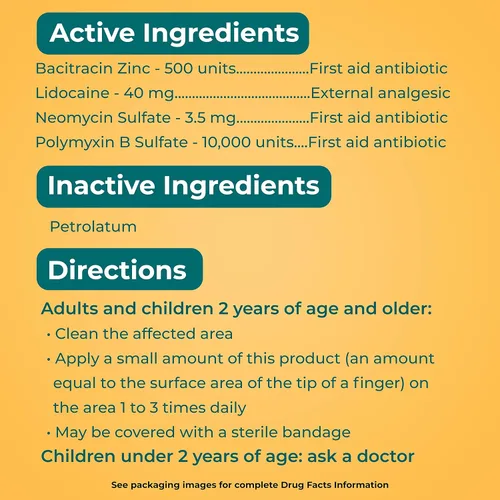 Vista 7 de Neosporin + Lidocaine First Aid Antibiotic Ointment, máxima fuerza y alivio del dolor tópico de acción rápida, protección contra infecciones de 24