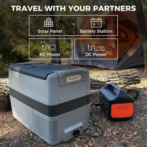 Vista 4 de Setpower AJ40 refrigerador portátil con cubierta de 42 cuartos, enfriador eléctrico de 12 voltios, refrigerador para auto, para camión, furgoneta
