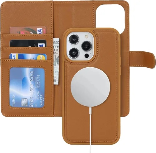 Vista 25 de Havaya Magsafe - Funda para iPhone 11 Pro Max, compatible con 2 en 1, desmontable con tarjetero de piel sintética, ranuras para tarjetas de crédito