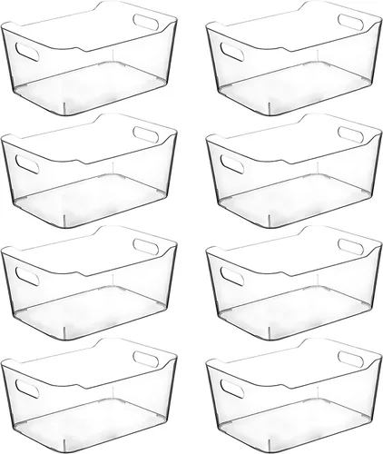 Vista 12 de Contenedores de almacenamiento de plástico transparente para organización de cocina o despensa, organizadores y almacenamiento de despensa