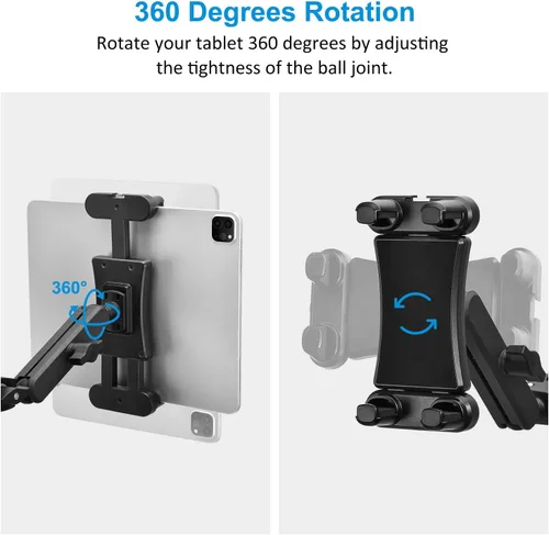 Vista 3 de Soporte para tableta para soporte de micrófono, soporte de teléfono para iPad Soporte de teléfono giratorio de 360 ° Soporte de música
