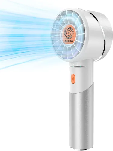 Vista 7 de Ventilador de Mano, Ventilador Turbo Portátil, Potente Ventilador Personal (Motor de Alta Velocidad de 7000 rpm, Batería Funciona 3-16 H), Mini