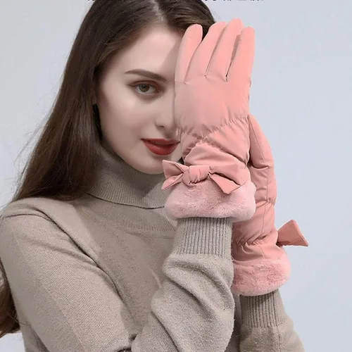 Vista 7 de Guantes de forro polar de pantalla táctil a prueba de viento para mujer