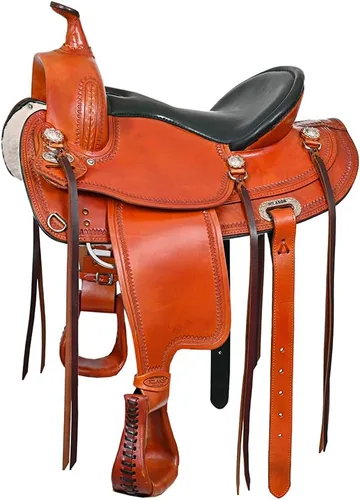 Vista 9 de HILASON Western Horse Draft Trail Pleasure American Leather Saddle Brown Negro