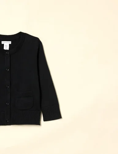 Vista 2 de Tienda Essentials Suéter tipo cárdigan ajustado con cuello redondo para niñas