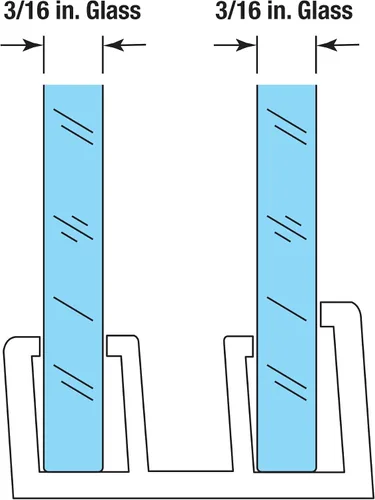 Vista 2 de Prime-Line M 6089 - Guía inferior de nailon para puerta de ducha (paquete de 2)