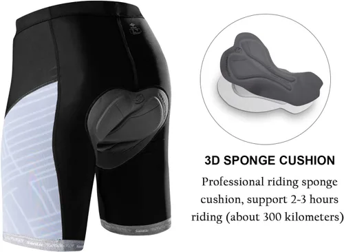 Vista 7 de Santic Conjunto de camiseta de ciclismo para hombre, pantalones cortos de ciclismo de manga corta acolchados, traje de ciclismo para ciclismo, ropa