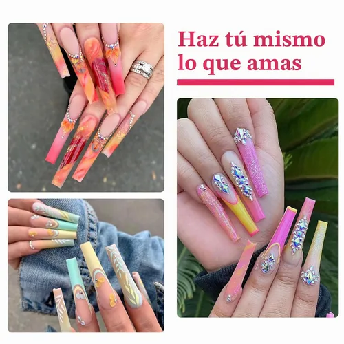 Vista 6 de LIONVISON Puntas de uñas de ataúd 3XL: 504 puntas de uñas transparentes