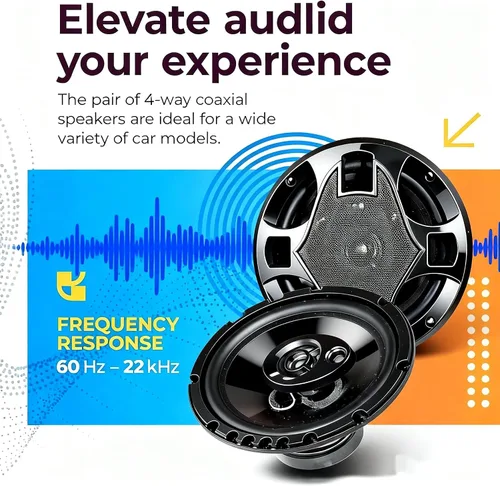 Vista 3 de SDX Audio - Altavoz de coche de 4 vías de 5 x 7 pulgadas/6 x 8 pulgadas (par) - Juego de altavoces para automóvil de alta calidad mejorados, juego