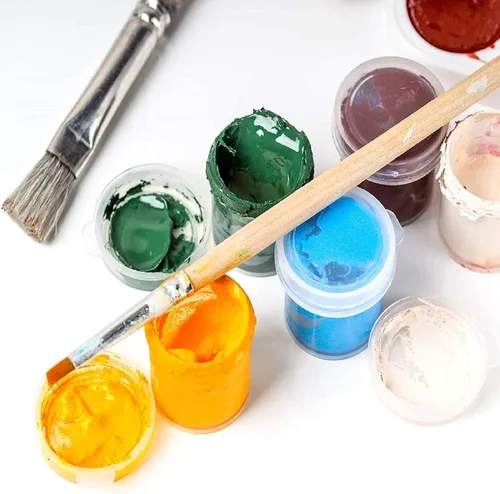 Vista 4 de Outus Taza de pintura pequeña con tapas, mini macetas de plástico vacías para pintura reutilizables, a prueba de derrames, para almacenamiento
