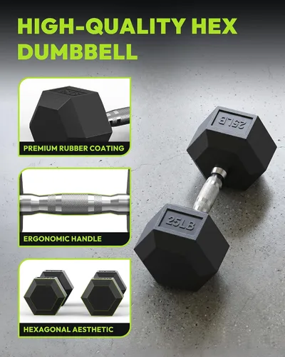 Vista 3 de HANDBODE Dumbbell Set with Rack, Rubber Coated Fixed Dumbbells 360-790 lbs Heavy Duty Hexagonal Weights, Non-Roll Hexagon Shape for Stability