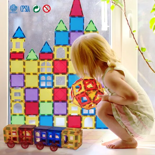 Vista 8 de Juguetes magnéticos para niños y niñas preescolares, bloques magnéticos sensoriales Montessori, juego de juguetes Montessori de todas las piezas