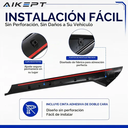 Vista 6 de Kit de molduras de pilar A negro brillante par interior y exterior