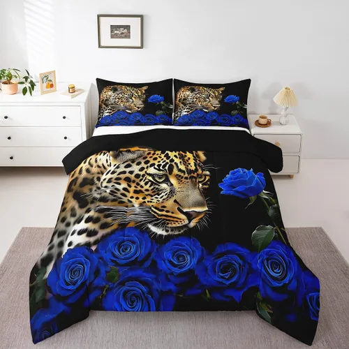 Vista 184 de Erosebridal Juego de edredón de hojas de cannabis, juego de ropa de cama de marihuana con estampado colorido de plantas, decoración bohemia de 2