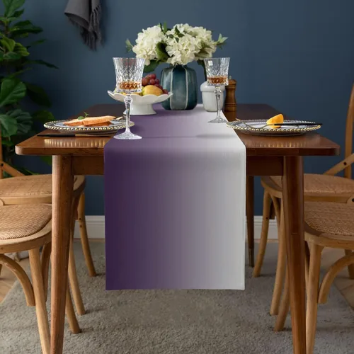 Vista 5 de Artwork Store Camino de mesa de lino y algodón morado, para mesa de comedor, decoración de cocina de granja, decoración de cena de vacaciones, 13 x
