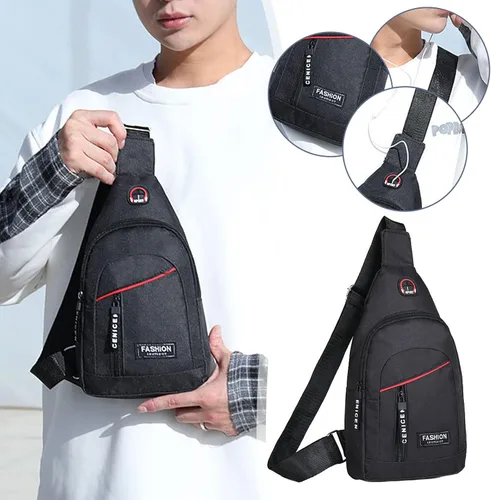 Vista 6 de Small Sling Bag Men Shoulder Backpack, Crossbody Chest Bag Water Sling Purse Travel Bag for Men