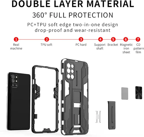 Vista 6 de Asuwish Funda para teléfono OnePlus 8T OnePlus8T Plus 9R 5G con protector de pantalla de vidrio templado y Slim Stand Cell One Plus8T5G On + 1 Plus