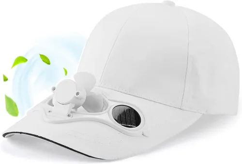 Vista 5 de Gorra de ventilador de energía solar, gorra de béisbol y golf que enfría tu cara en el sol caluroso verano