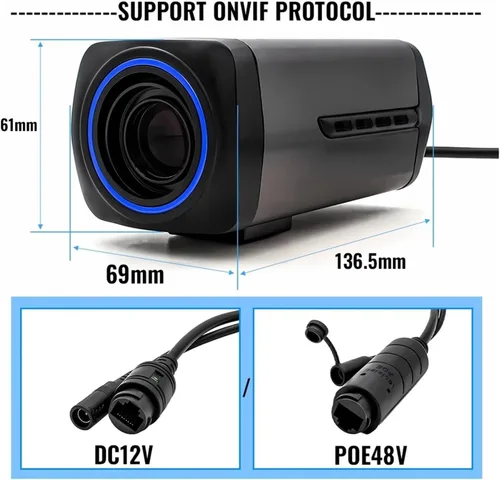 Vista 2 de 4K 36X Zoom Camera Auto H265 Webcam Control Motorized 5MP High Speed 30FPS Network Camera for Live Streaming