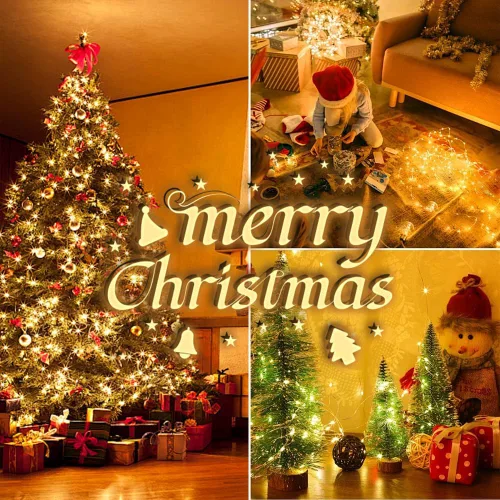 Vista 3 de LetsFunny - Extensión de 300 luces LED de Navidad y 108 pies, con certificación UL, para exteriores, interiores, árbol, patio, jardín, fiesta, boda