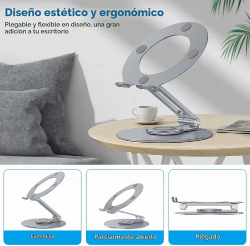 Vista 5 de OMOTON Soporte ajustable para computadora portátil para escritorio, base gris (coolgrey)