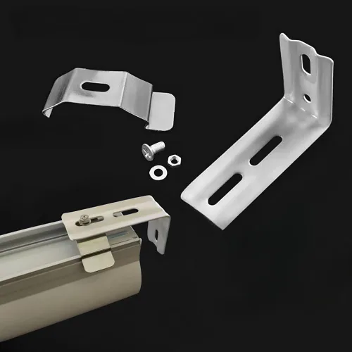 Vista 6 de Soporte L 4 clips verticales para persianas verticales con ancho de barandilla de 1-1/2 pulgadas (1.496 in) montaje exterior