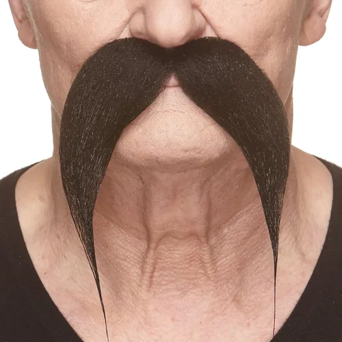 Vista 50 de Mustaches Self-Adhesive Fake Mustache, Synthetic Fur Costume Accessory Set Arqueólogo gris con blanco