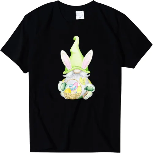 Vista 3 de Happy Easter Day T Shirt for Women Cute Bunny Graphic Shirt Funny Religious Tees Casual Short Sleeve Basic Tops