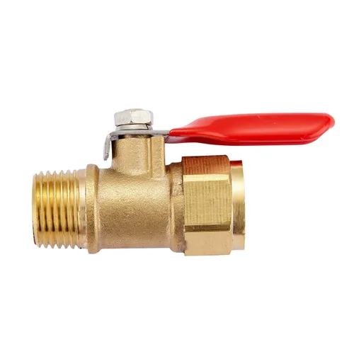 Vista 2 de Interruptor de cierre de mini válvula de bola en línea de latón resistente, 2 piezas, hembra NPT de 1/4 pulgadas x accesorios de tubería NPT hembra
