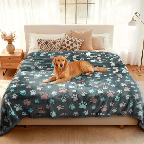 Vista 9 de Luciphia Mantas impermeables para mascotas para sofá o cama, a prueba de orina líquida, lavable, suave, esponjosa, manta reversible para perros